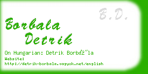 borbala detrik business card